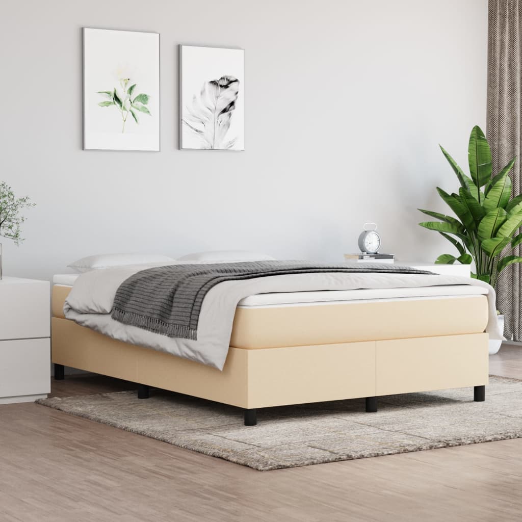 JUNG Vida Boxspringbettgestell Creme 140x200 cm Stoff