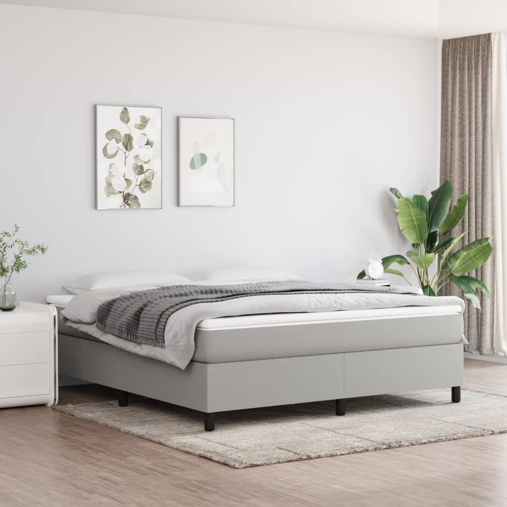 JUNG Vida Boxspringbettgestell Hellgrau 180x200 cm Stoff
