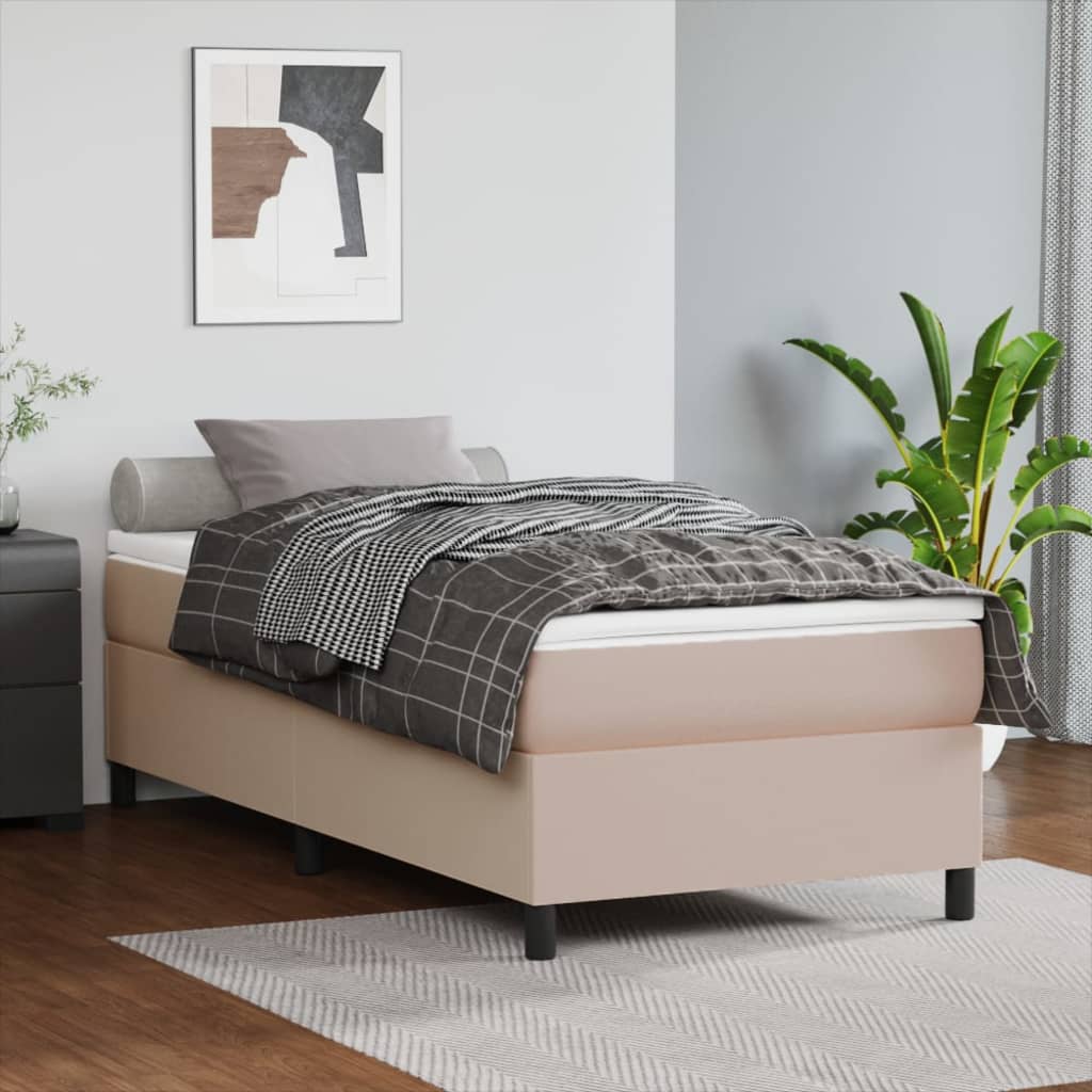 JUNG Vida Boxspringbettgestell Cappuccino-Braun 90x190 cm Kunstleder