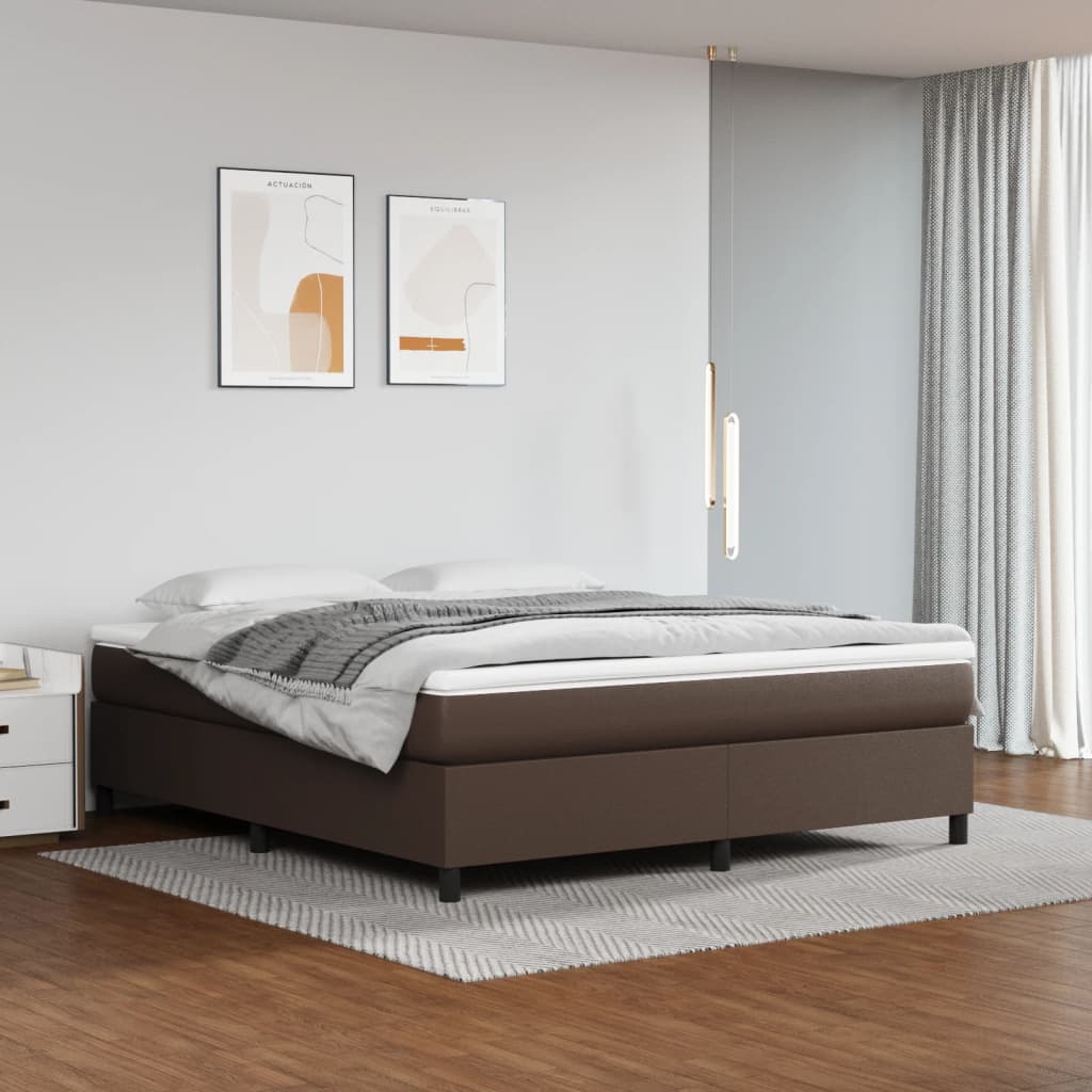 JUNG Vida Boxspringbettgestell Braun 160x200 cm Kunstleder