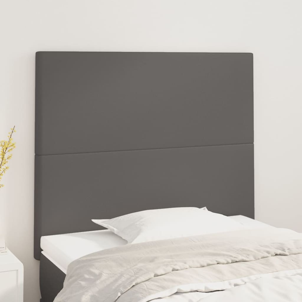 JUNG Vida Kopfteil Grau 90x5x118/128 cm Kunstleder