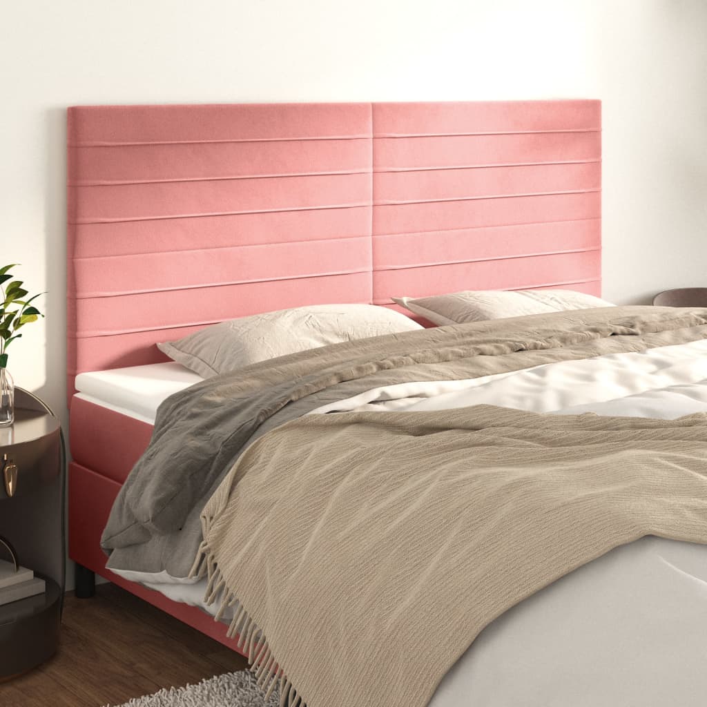 JUNG Vida Kopfteil Rosa 200 x 5 x 118/128 cm Samt