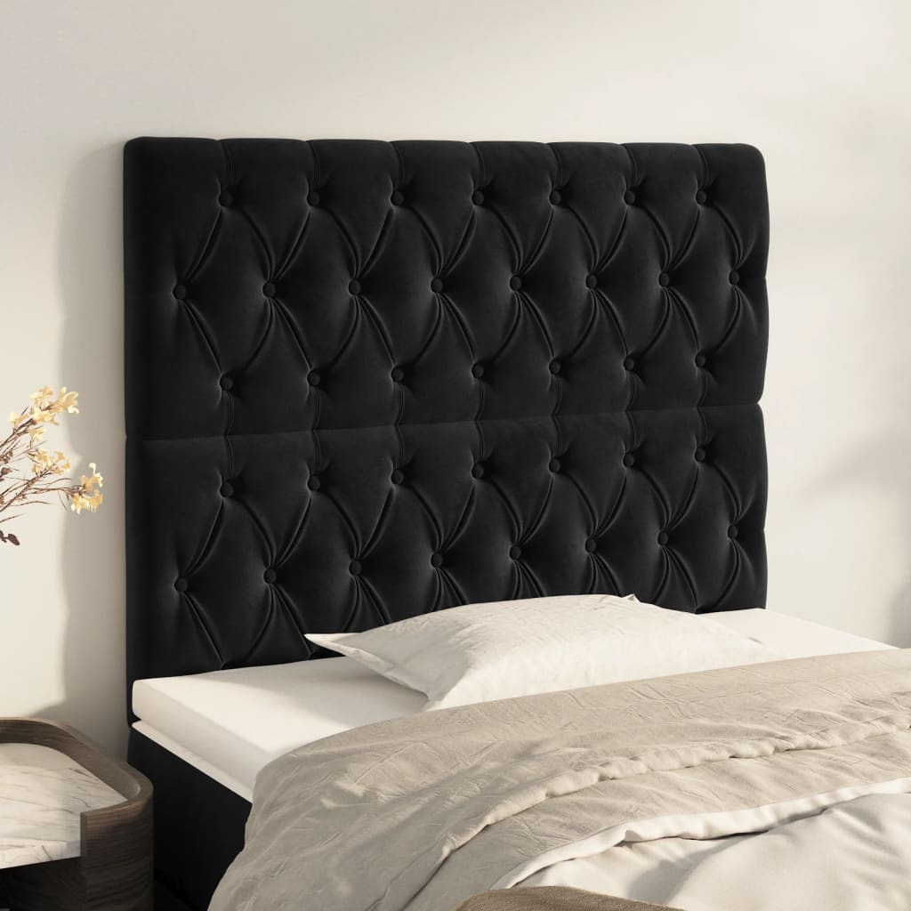 JUNG Vida Kopfteil Schwarz 90x7x118/128 cm Samt