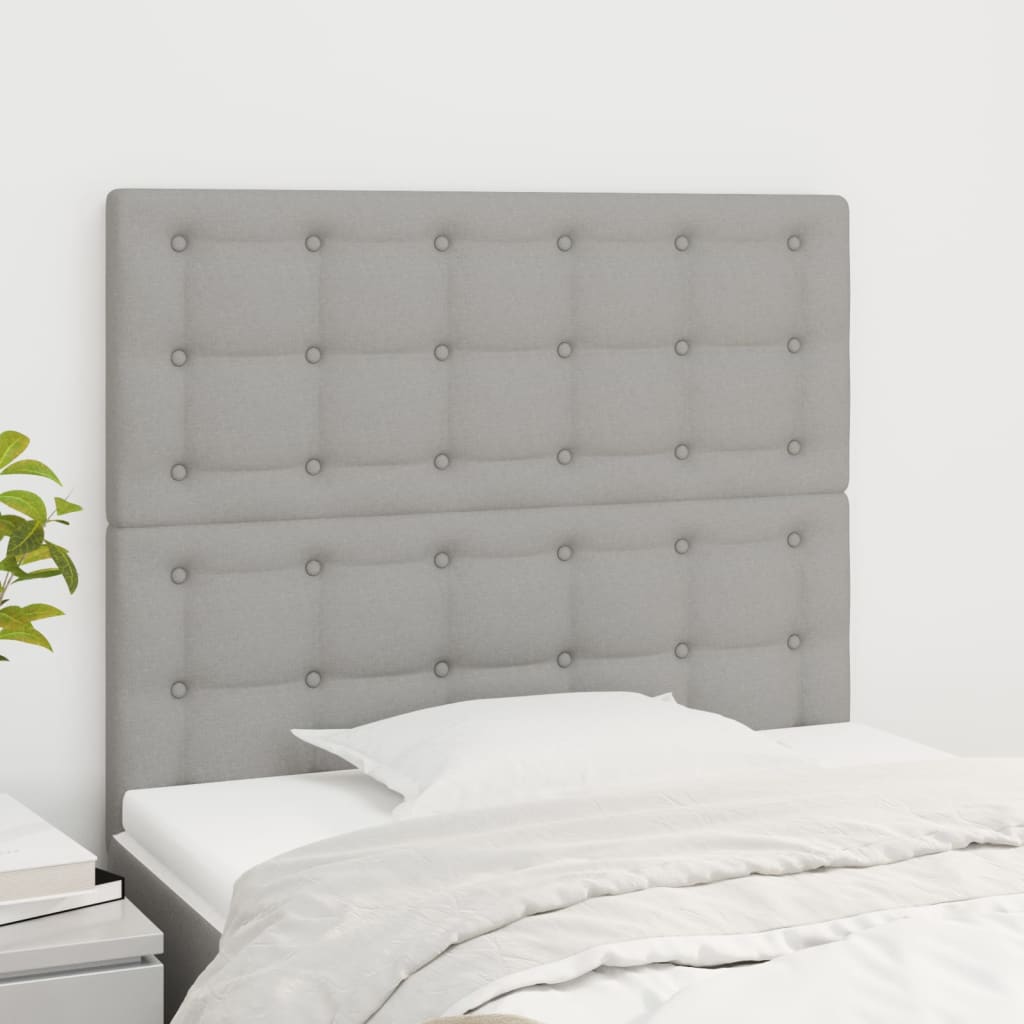 JUNG Vida Kopfteil Hellgrau 80x5x118/128 cm Stoff