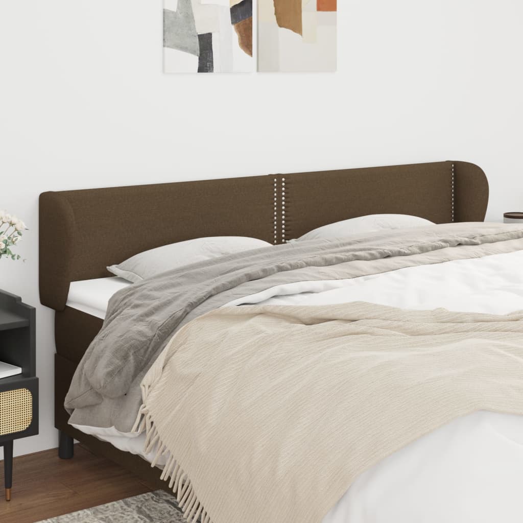 JUNG Vida Kopfteil mit Ohren Dunkelbraun 163x23x78/88 cm Stoff
