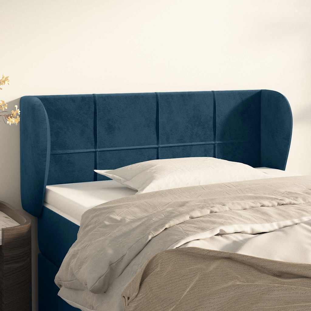 JUNG Vida Kopfteil mit Ohren Dunkelblau 83x23x78/88 cm Samt