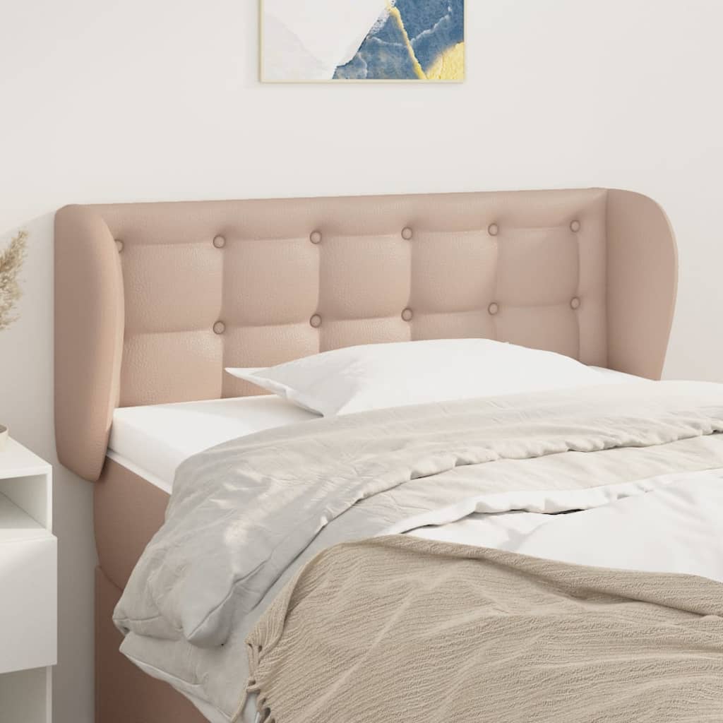 JUNG Vida Kopfteil mit Ohren Cappuccino-Braun 103x23x78/88 cm Kunstleder
