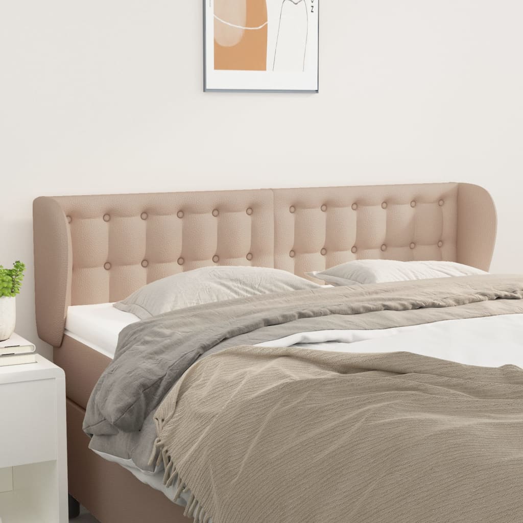 JUNG Vida Kopfteil mit Ohren Cappuccino-Braun 147x23x78/88 cm Kunstleder