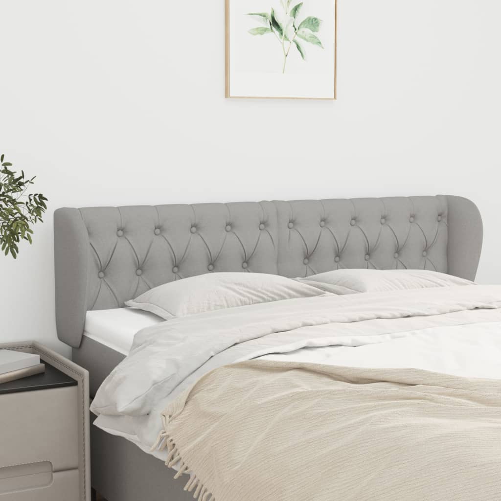 JUNG Vida Kopfteil mit Ohren Hellgrau 163x23x78/88 cm Stoff