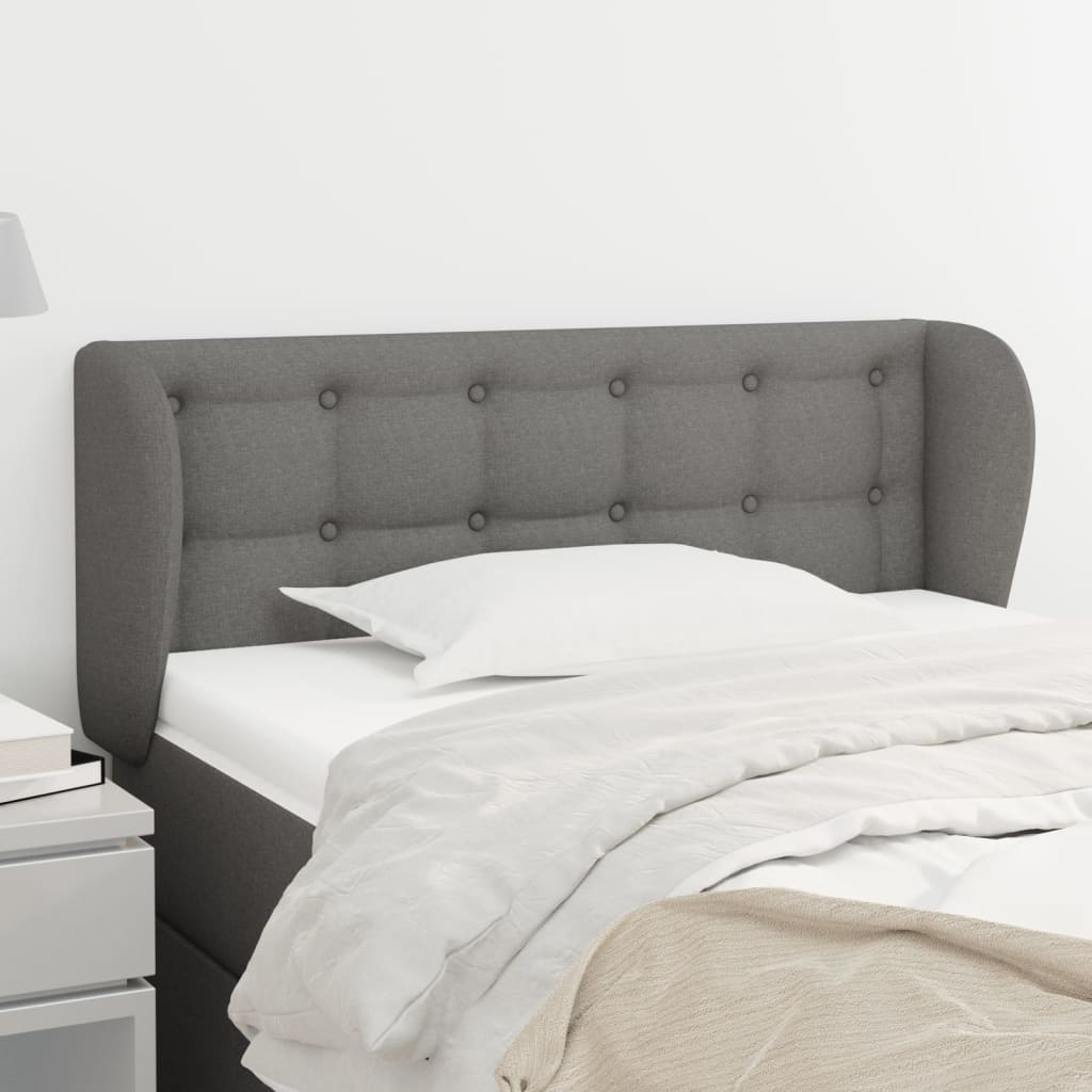 JUNG Vida Kopfteil mit Ohren Dunkelgrau 83x23x78/88 cm Stoff