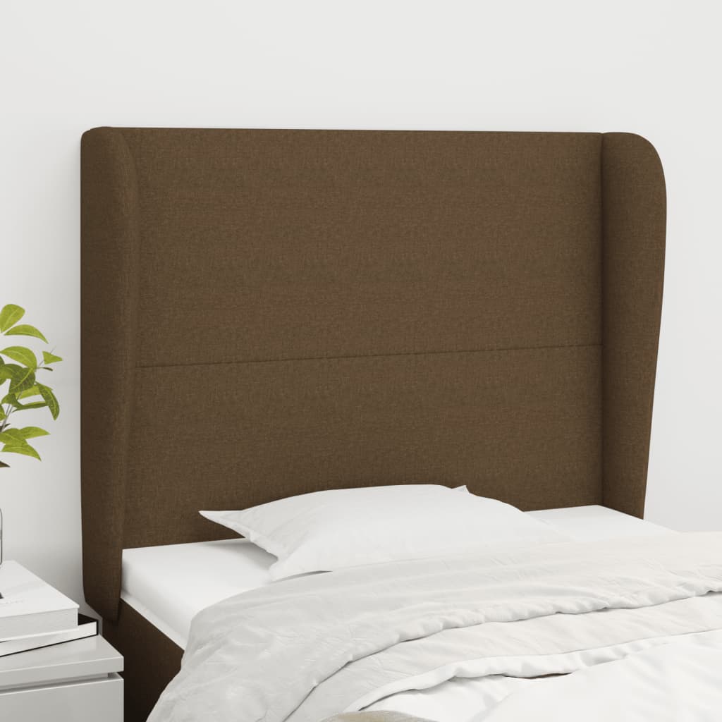 JUNG Vida Kopfteil mit Ohren Dunkelbraun 103x23x118/128 cm Stoff