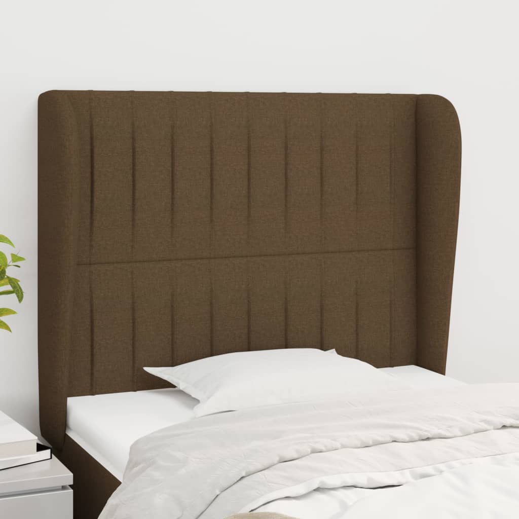 JUNG Vida Kopfteil mit Ohren Dunkelbraun 93x23x118/128 cm Stoff