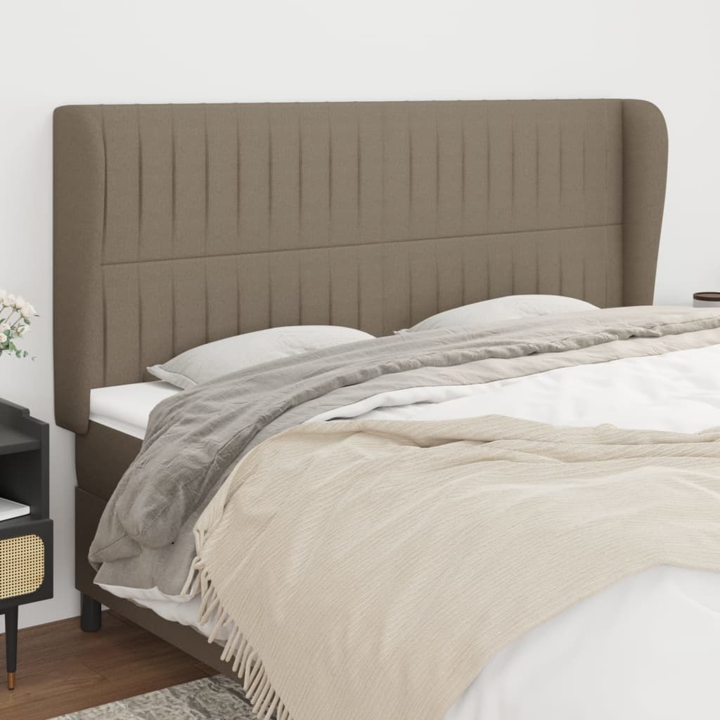 JUNG Vida Kopfteil mit Ohren Taupe 163x23x118/128 cm Stoff
