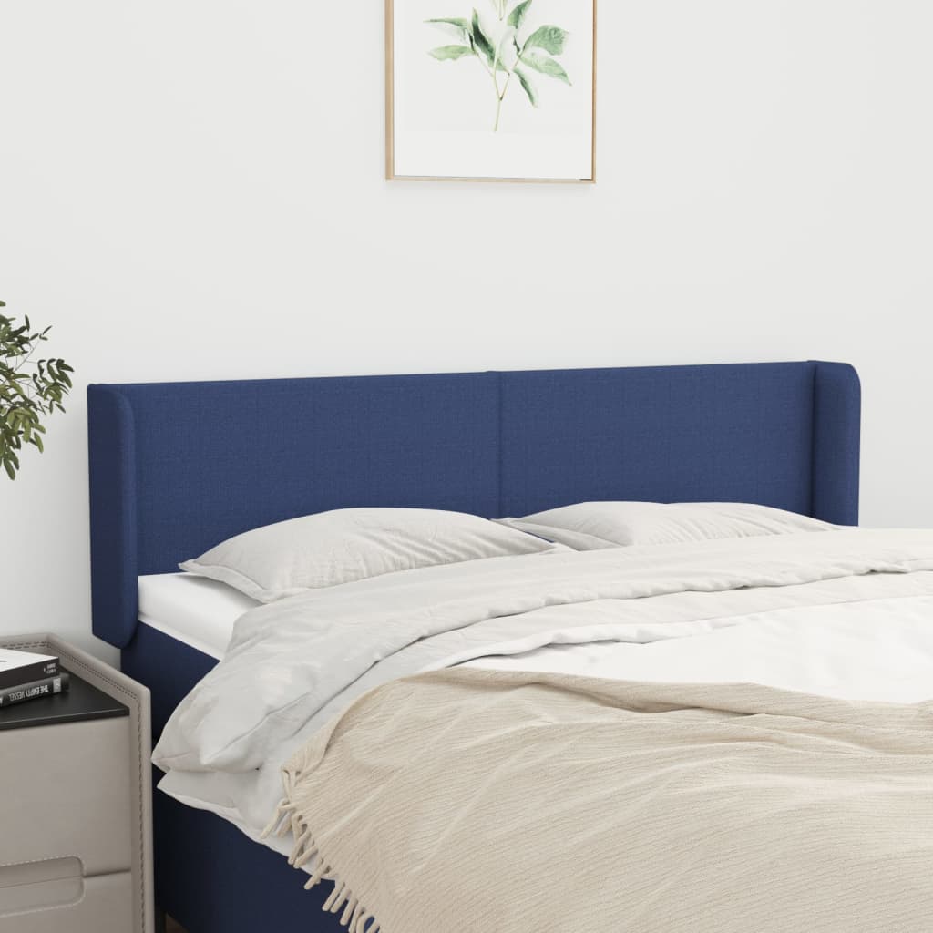JUNG Vida Kopfteil mit Ohren Blau 147x16x78/88 cm Stoff