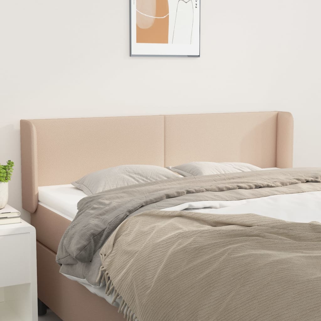 JUNG Vida Kopfteil mit Ohren Cappuccino-Braun 147x16x78/88 cm Kunstleder