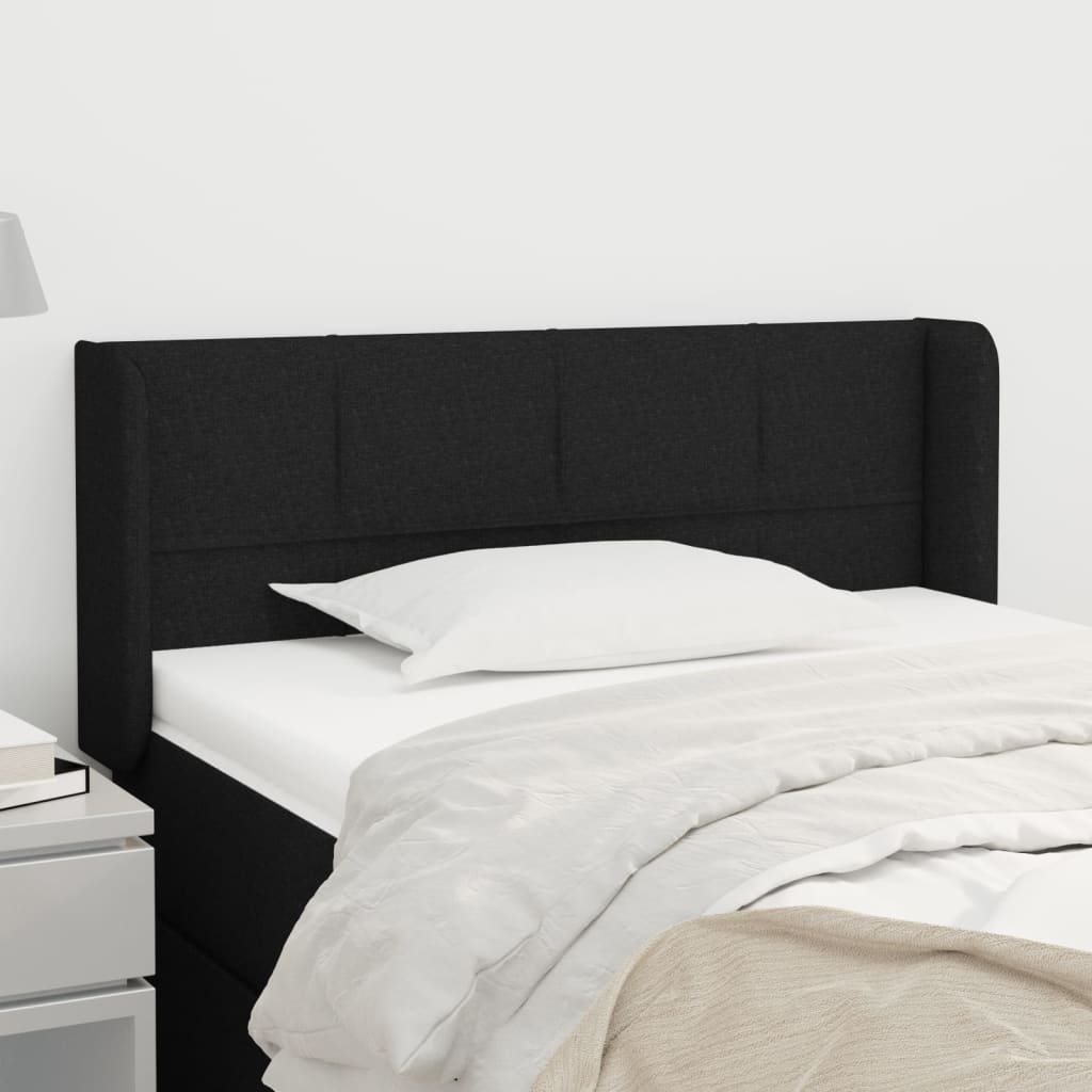 JUNG Vida Kopfteil mit Ohren Schwarz 93x16x78/88 cm Stoff