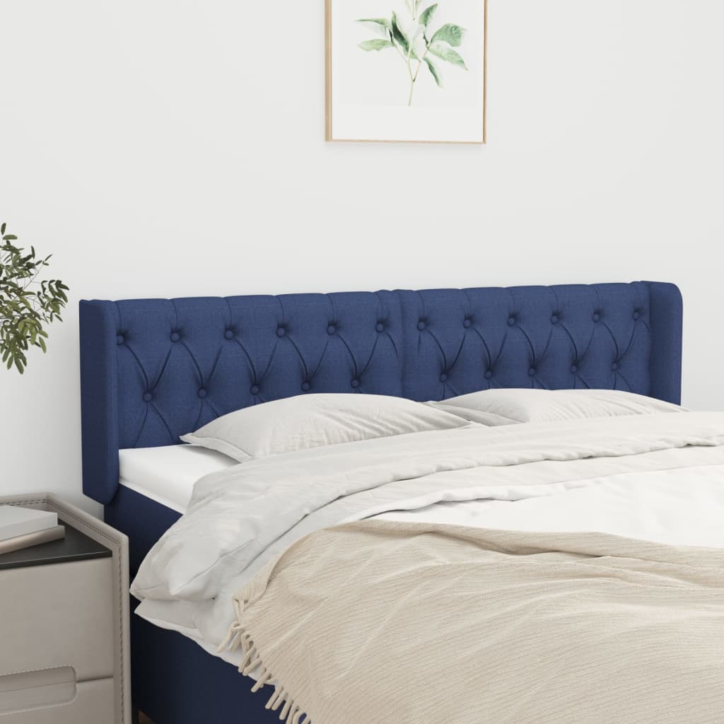 JUNG Vida Kopfteil mit Ohren Blau 147x16x78/88 cm Stoff