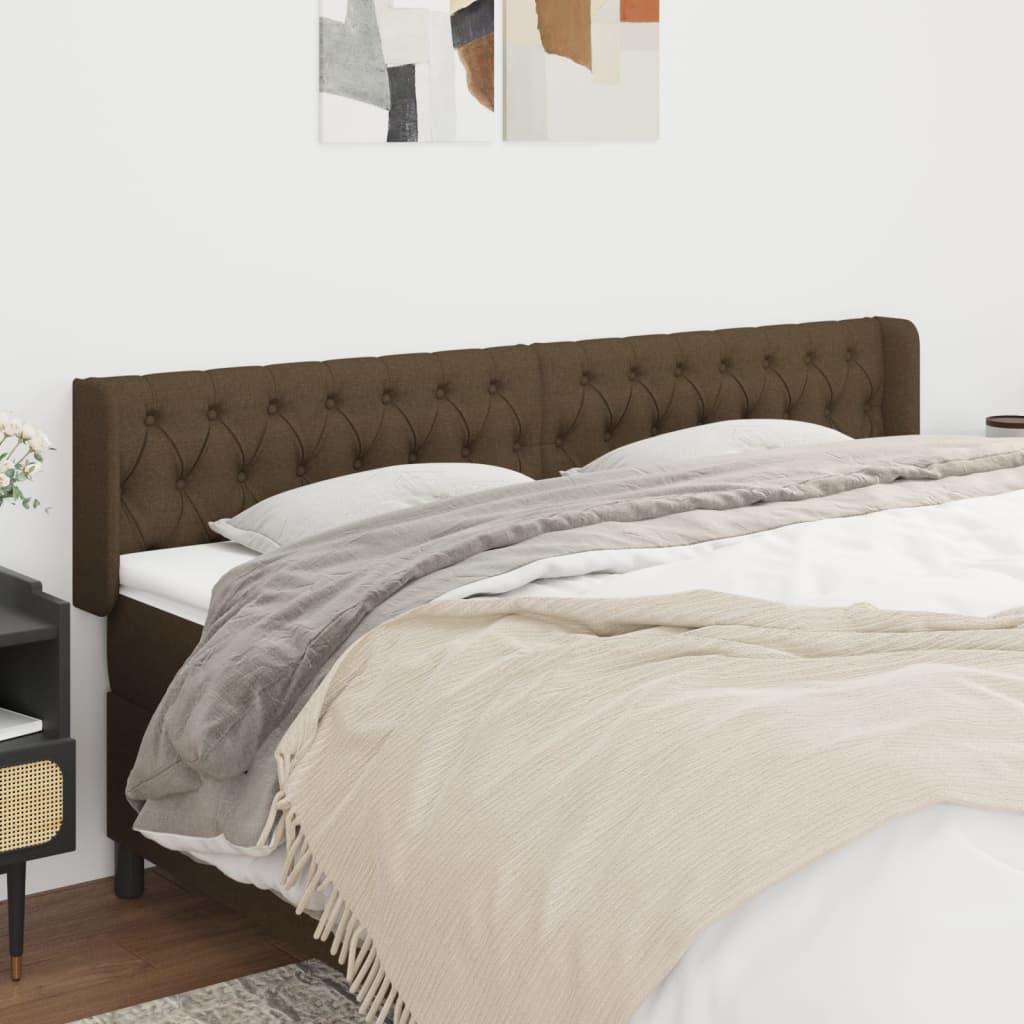 JUNG Vida Kopfteil mit Ohren Dunkelbraun 183x16x78/88 cm Stoff