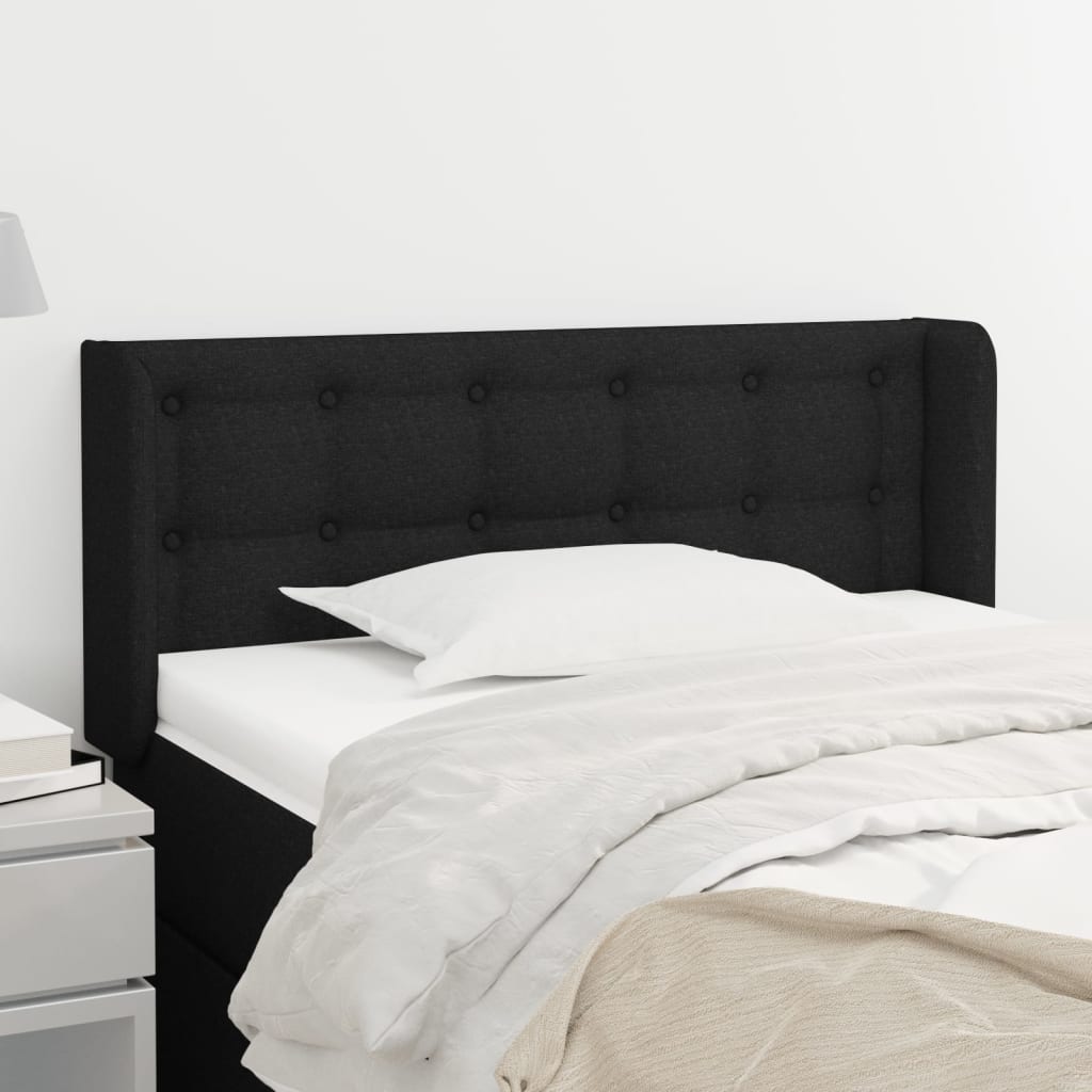 JUNG Vida Kopfteil mit Ohren Schwarz 103x16x78/88 cm Stoff