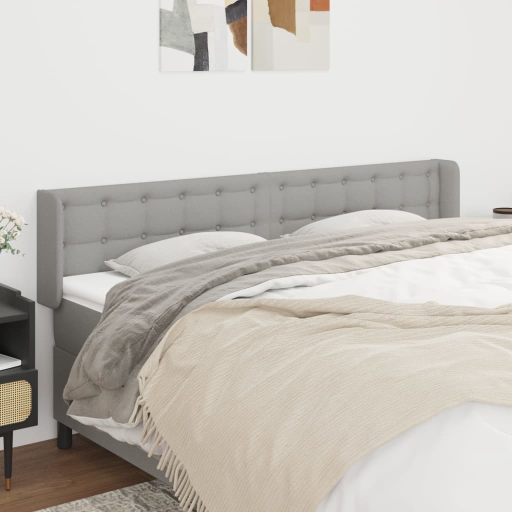JUNG Vida Kopfteil mit Ohren Hellgrau 183x16x78/88 cm Stoff