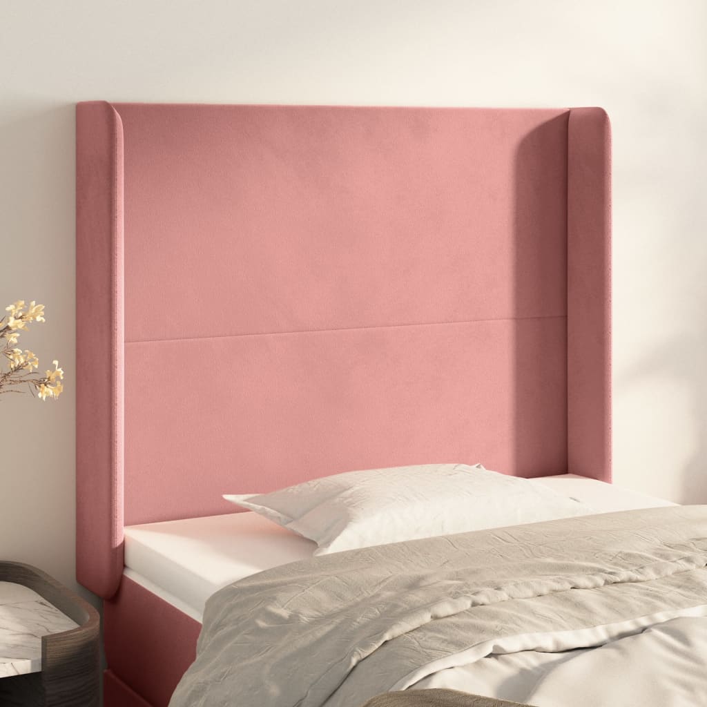 JUNG Vida Kopfteil mit Ohren Rosa 103x16x118/128 cm Samt