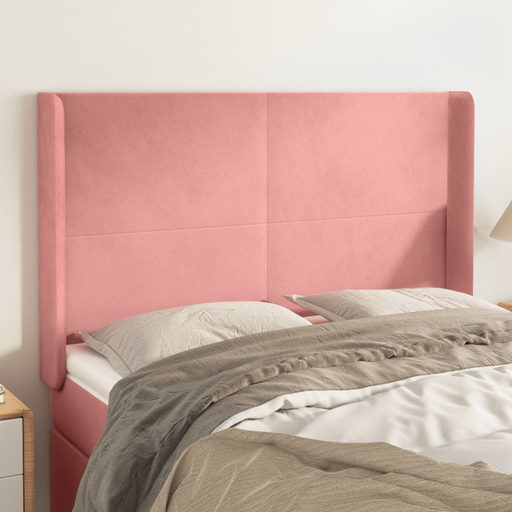 JUNG Vida Kopfteil mit Ohren Rosa 147x16x118/128 cm Samt