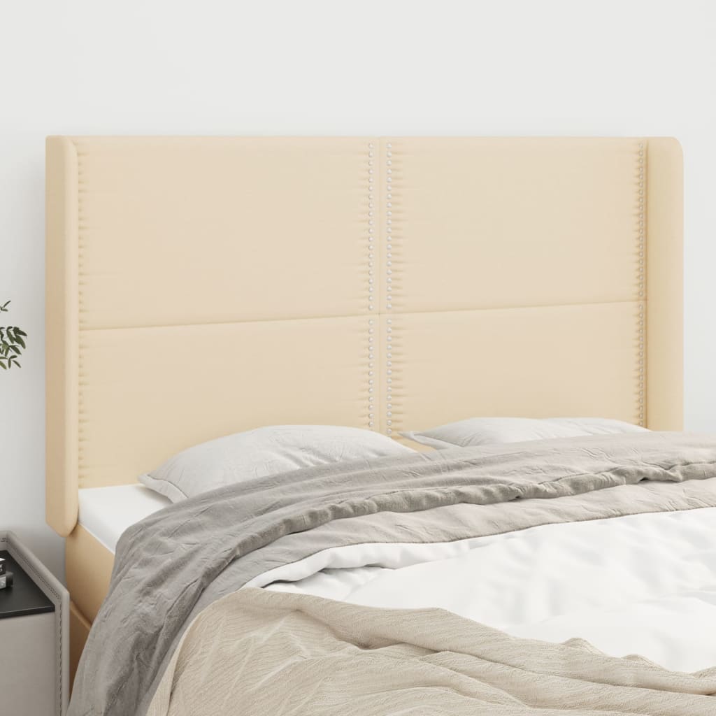 JUNG Vida Kopfteil mit Ohren Creme 147x16x118/128 cm Stoff
