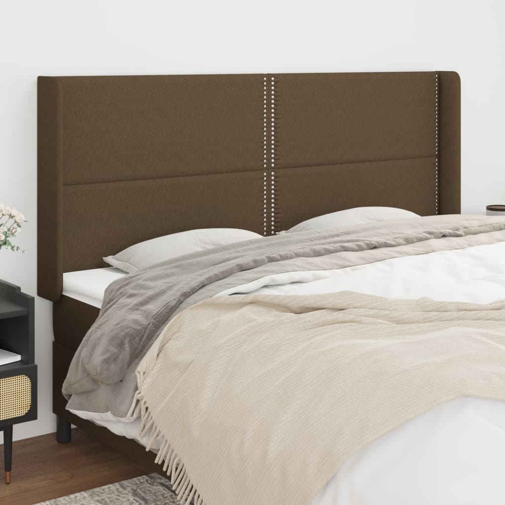 JUNG Vida Kopfteil mit Ohren Dunkelbraun 183x16x118/128 cm Stoff