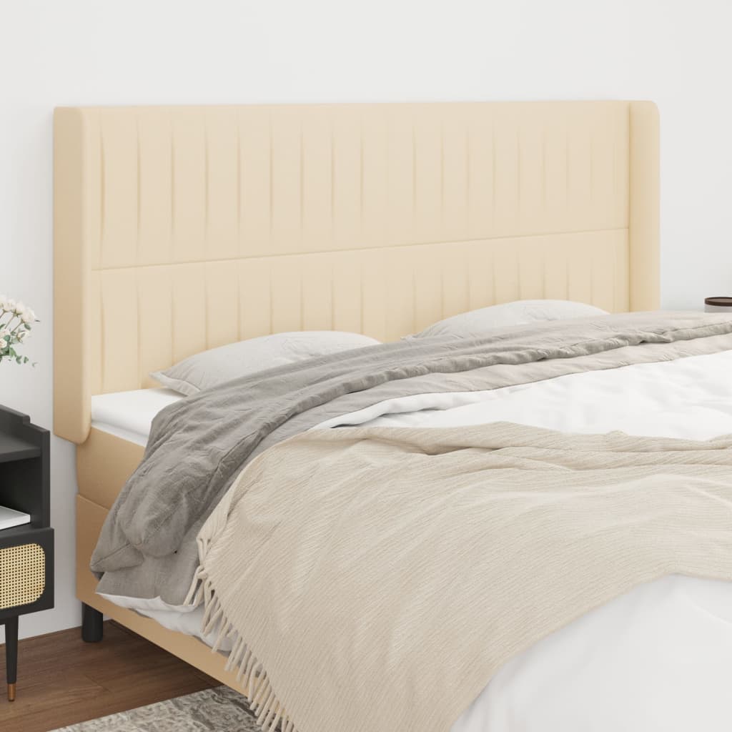 JUNG Vida Kopfteil mit Ohren Creme 183x16x118/128 cm Stoff