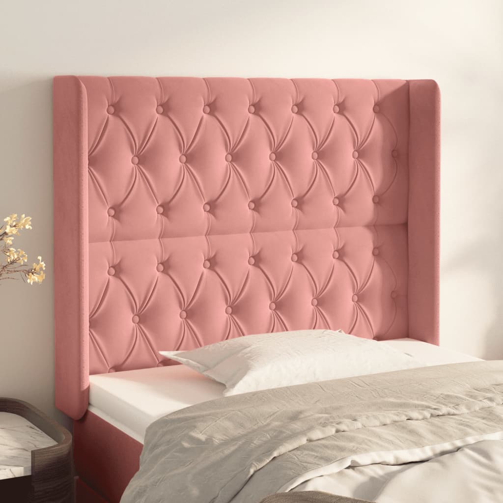JUNG Vida Kopfteil mit Ohren Rosa 103x16x118/128 cm Samt