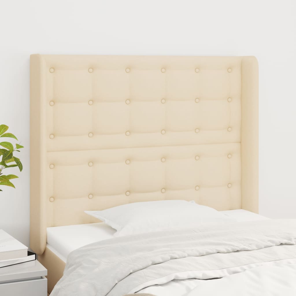JUNG Vida Kopfteil mit Ohren Creme 103x16x118/128 cm Stoff