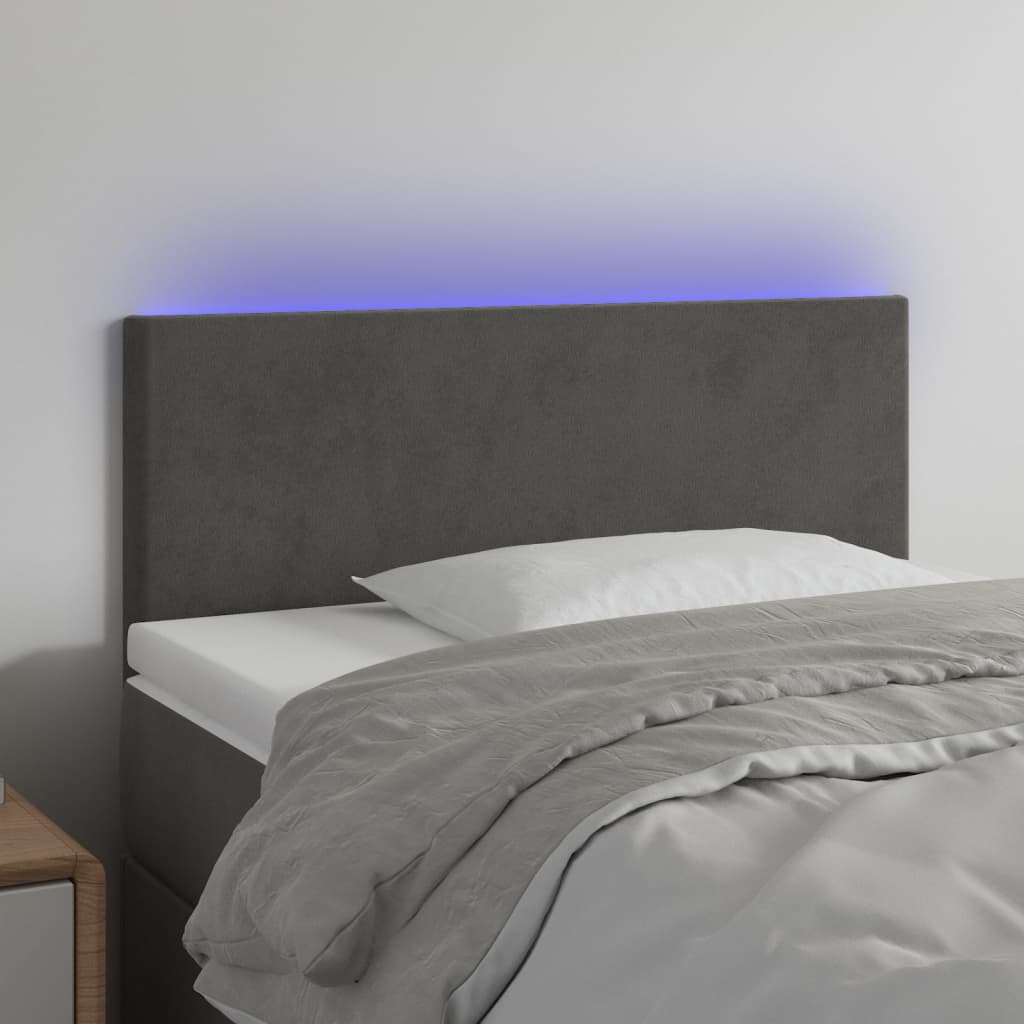 JUNG Vida LED Kopfteil Dunkelgrau 100x5x78/88 cm Samt