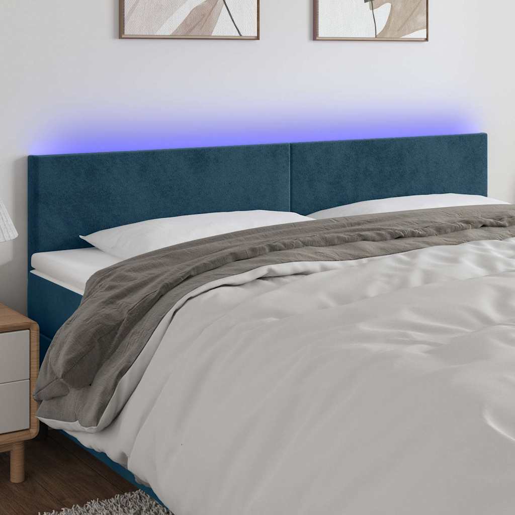 JUNG Vida LED Kopfteil Dunkelblau 160x5x78/88 cm Samt
