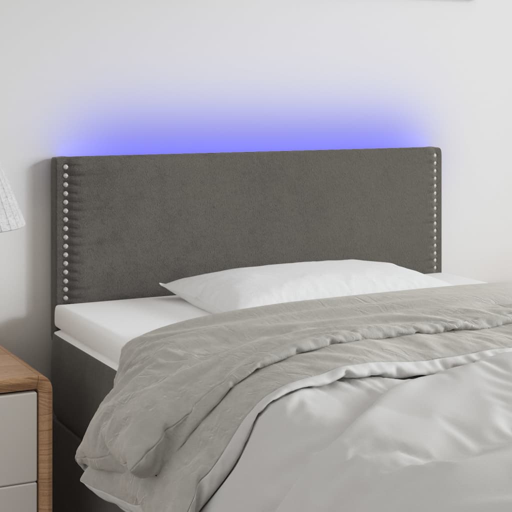 JUNG Vida LED Kopfteil Dunkelgrau 90x5x78/88 cm Samt