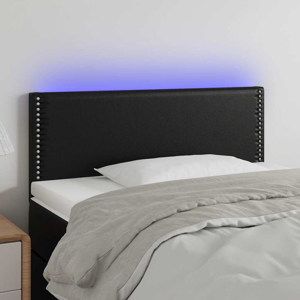 JUNG Vida LED Kopfteil Schwarz 90x5x78/88 cm Kunstleder
