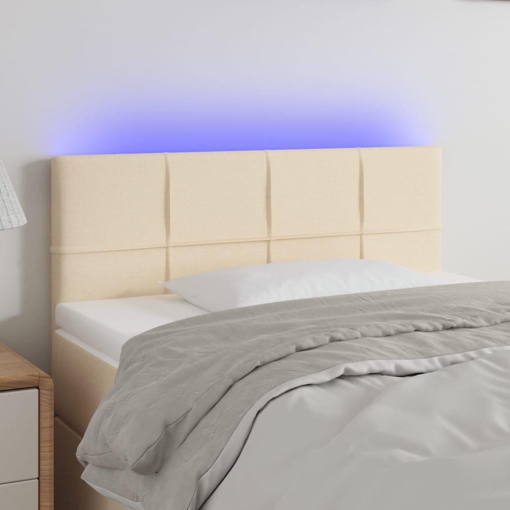 JUNG Vida LED Kopfteil Creme 90x5x78/88 cm Stoff