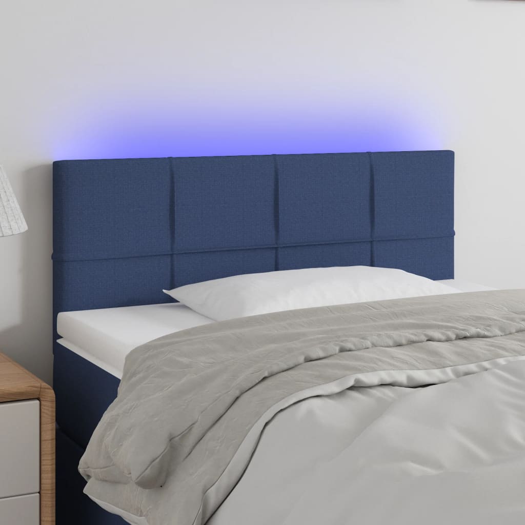 JUNG Vida LED Kopfteil Blau 100x5x78/88 cm Stoff