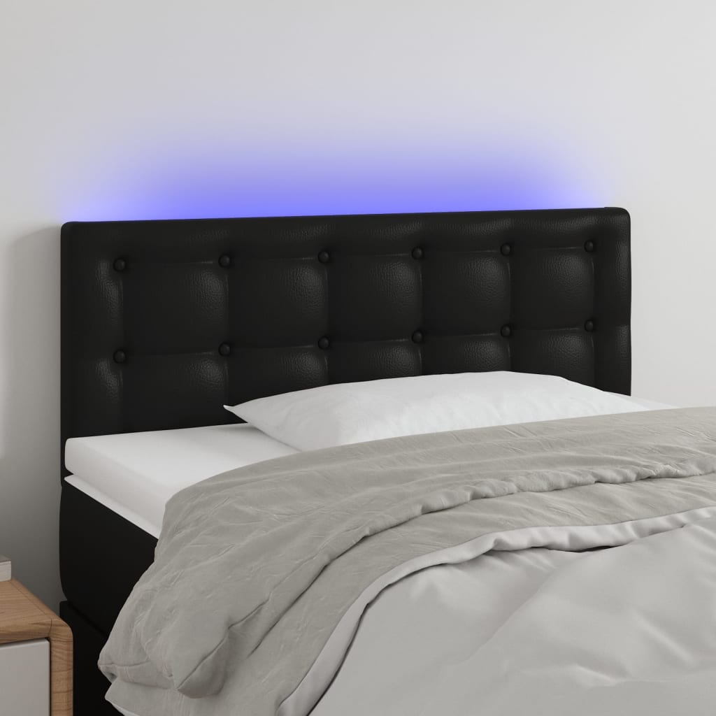 JUNG Vida LED Kopfteil Schwarz 80x5x78/88 cm Kunstleder