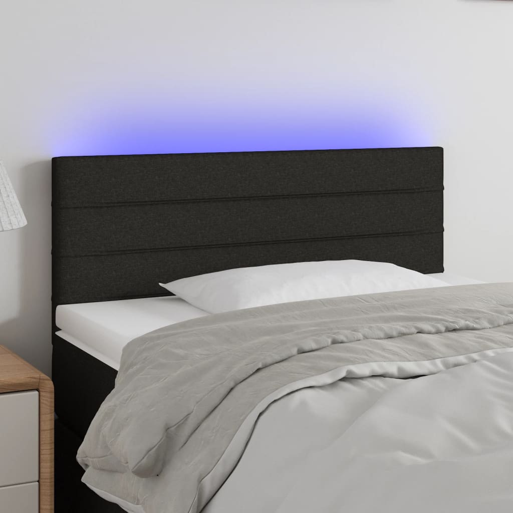 JUNG Vida LED Kopfteil Schwarz 80x5x78/88 cm Stoff