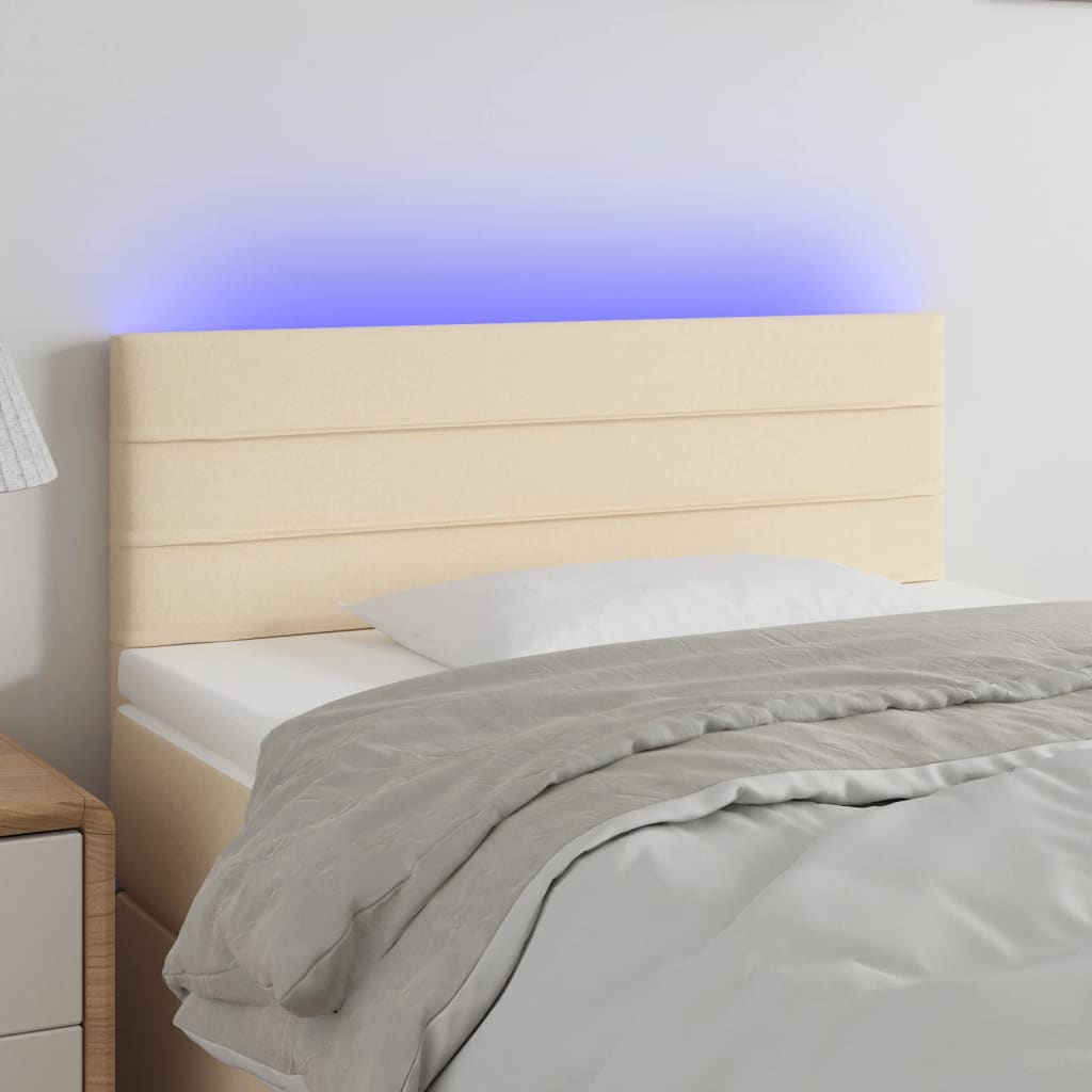 JUNG Vida LED Kopfteil Creme 100x5x78/88 cm Stoff