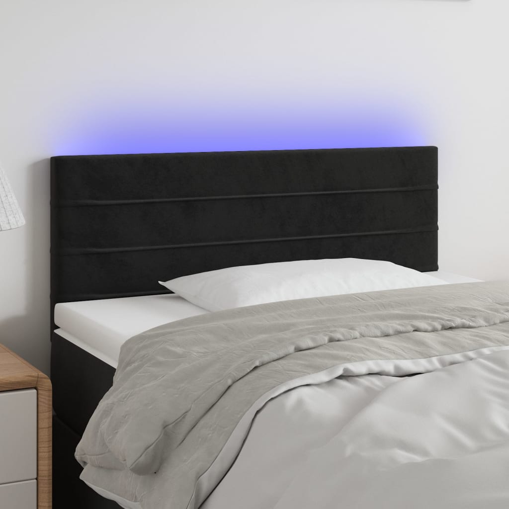 JUNG Vida LED Kopfteil Schwarz 100x5x78/88 cm Samt