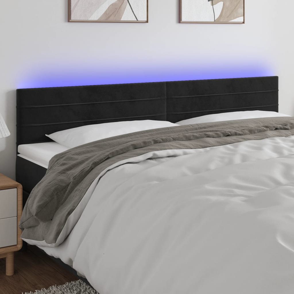 JUNG Vida LED Kopfteil Schwarz 160x5x78/88 cm Samt