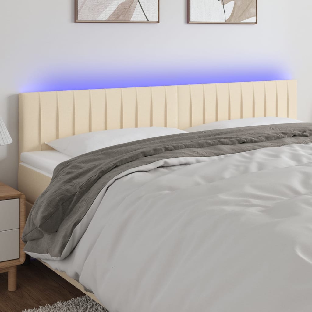 JUNG Vida LED Kopfteil Creme 160x5x78/88 cm Stoff