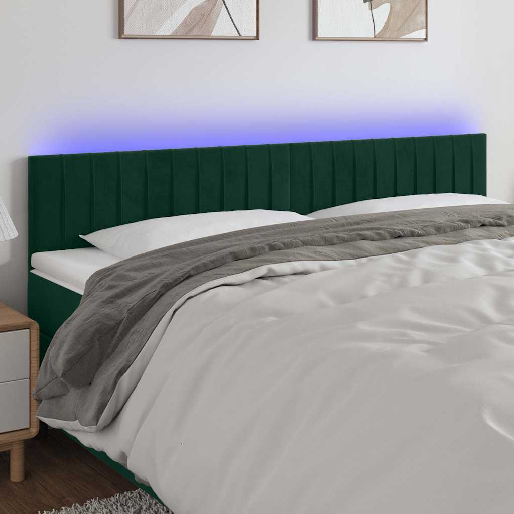 JUNG Vida LED Kopfteil Dunkelgrün 180x5x78/88 cm Samt