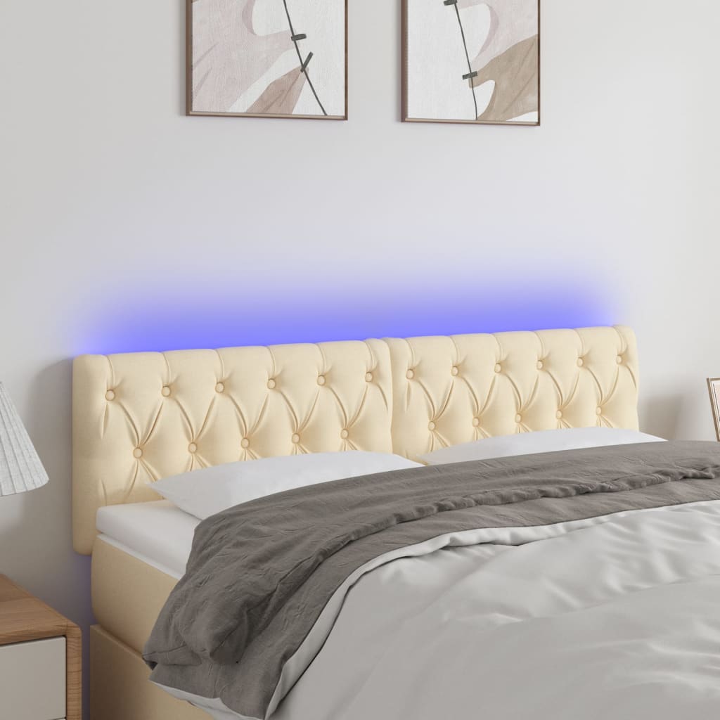 JUNG Vida LED Kopfteil Creme 160x7x78/88 cm Stoff