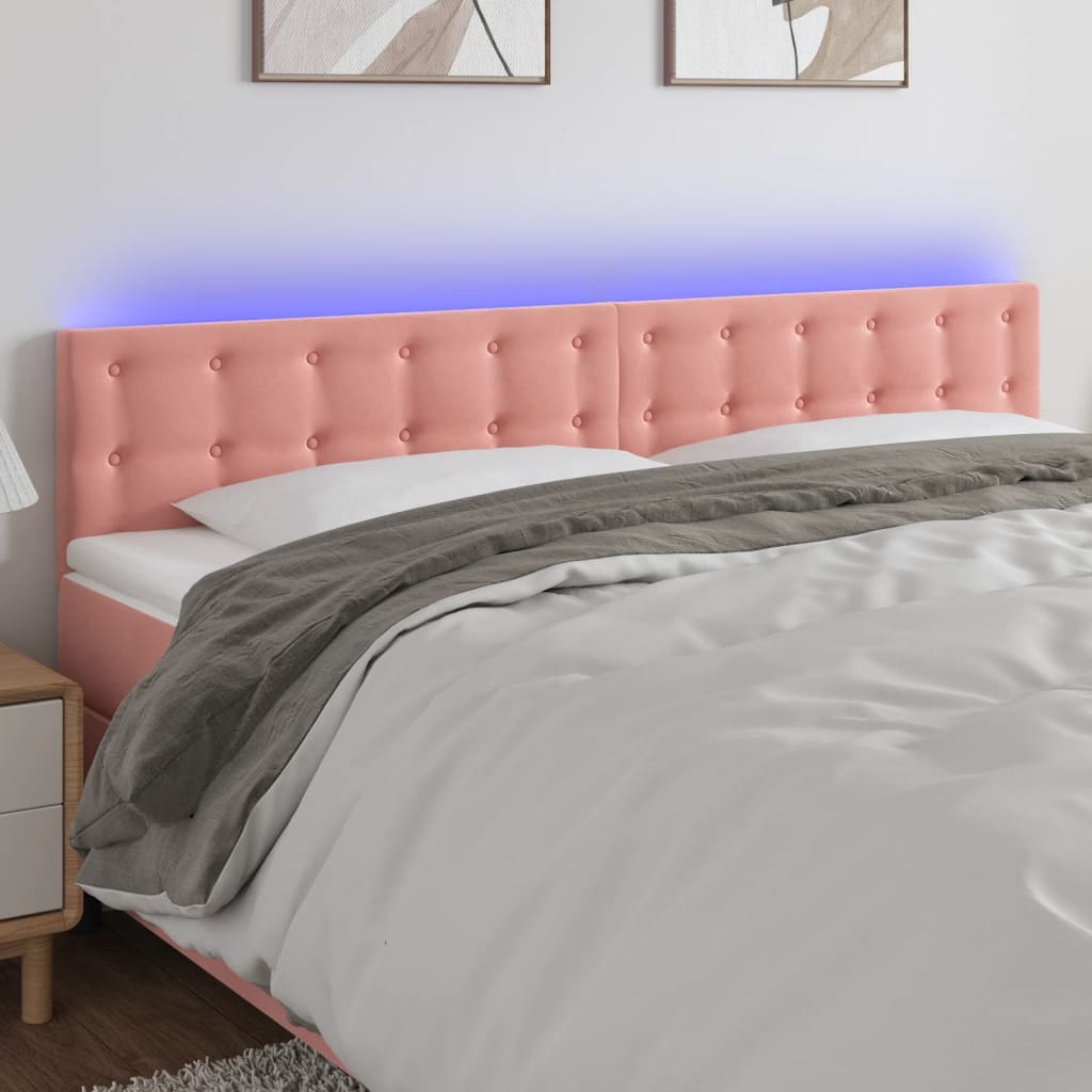 JUNG Vida LED Kopfteil Rosa 180x5x78/88 cm Samt
