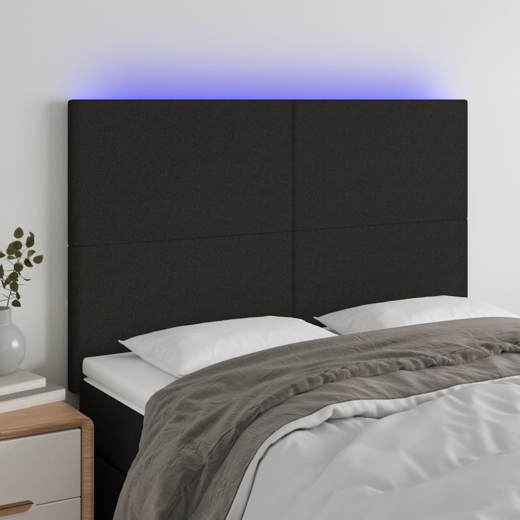 JUNG Vida LED Kopfteil Schwarz 144x5x118/128 cm Stoff