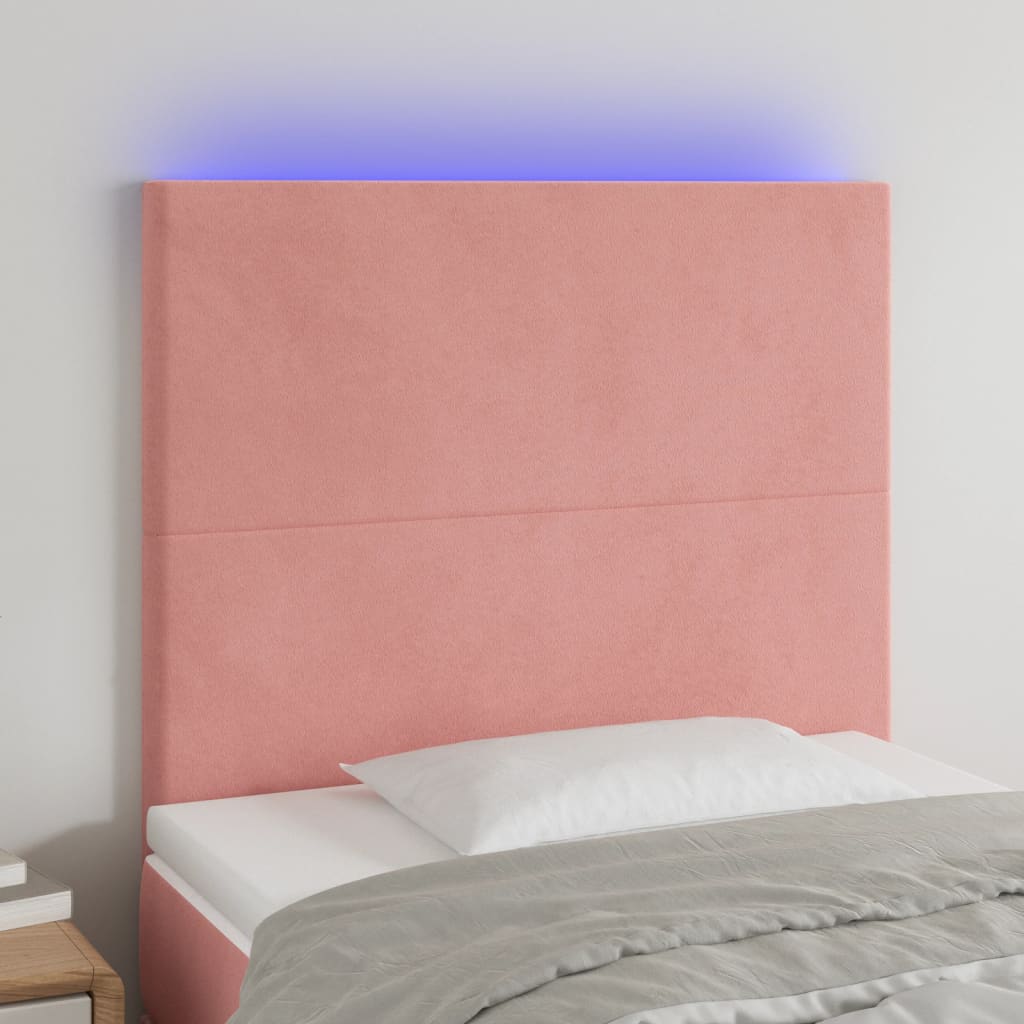 JUNG Vida LED Kopfteil Rosa 100x5x118/128 cm Samt