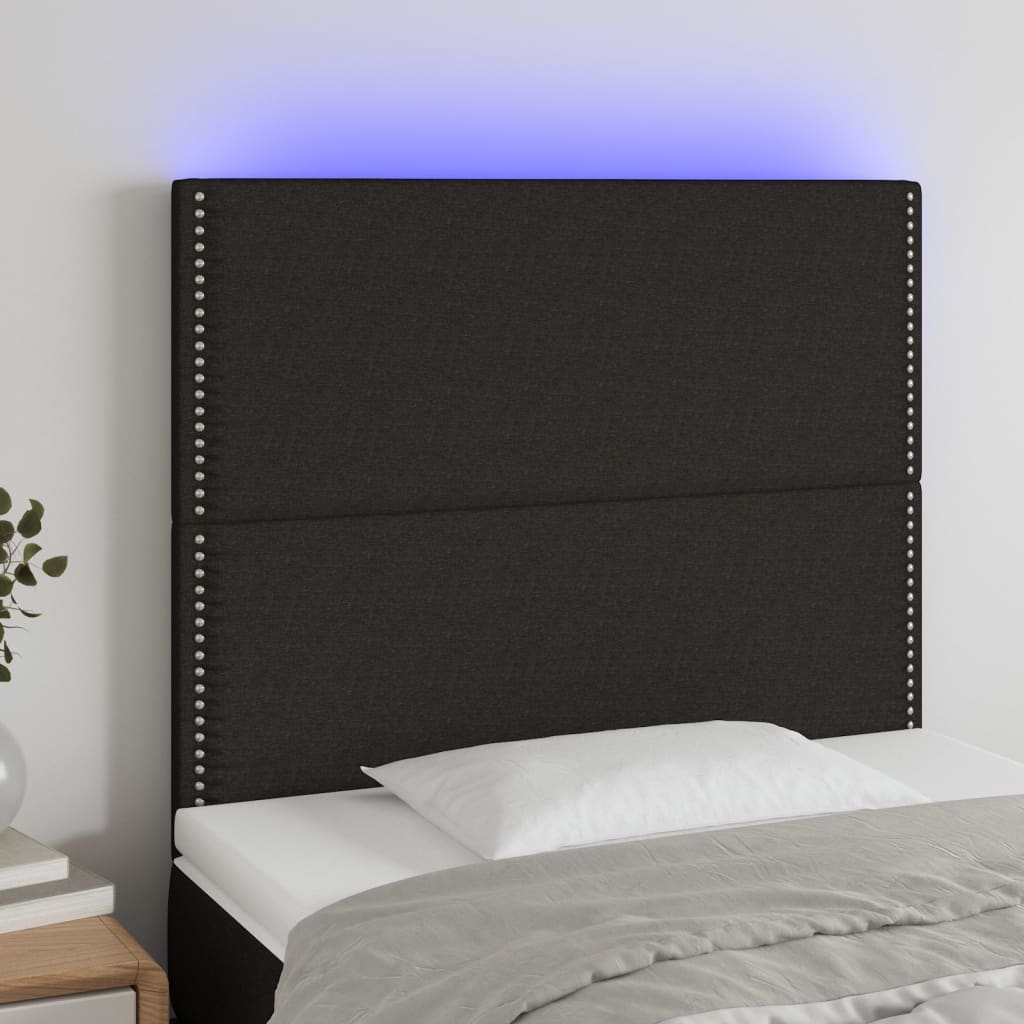 JUNG Vida LED Kopfteil Schwarz 90x5x118/128 cm Stoff