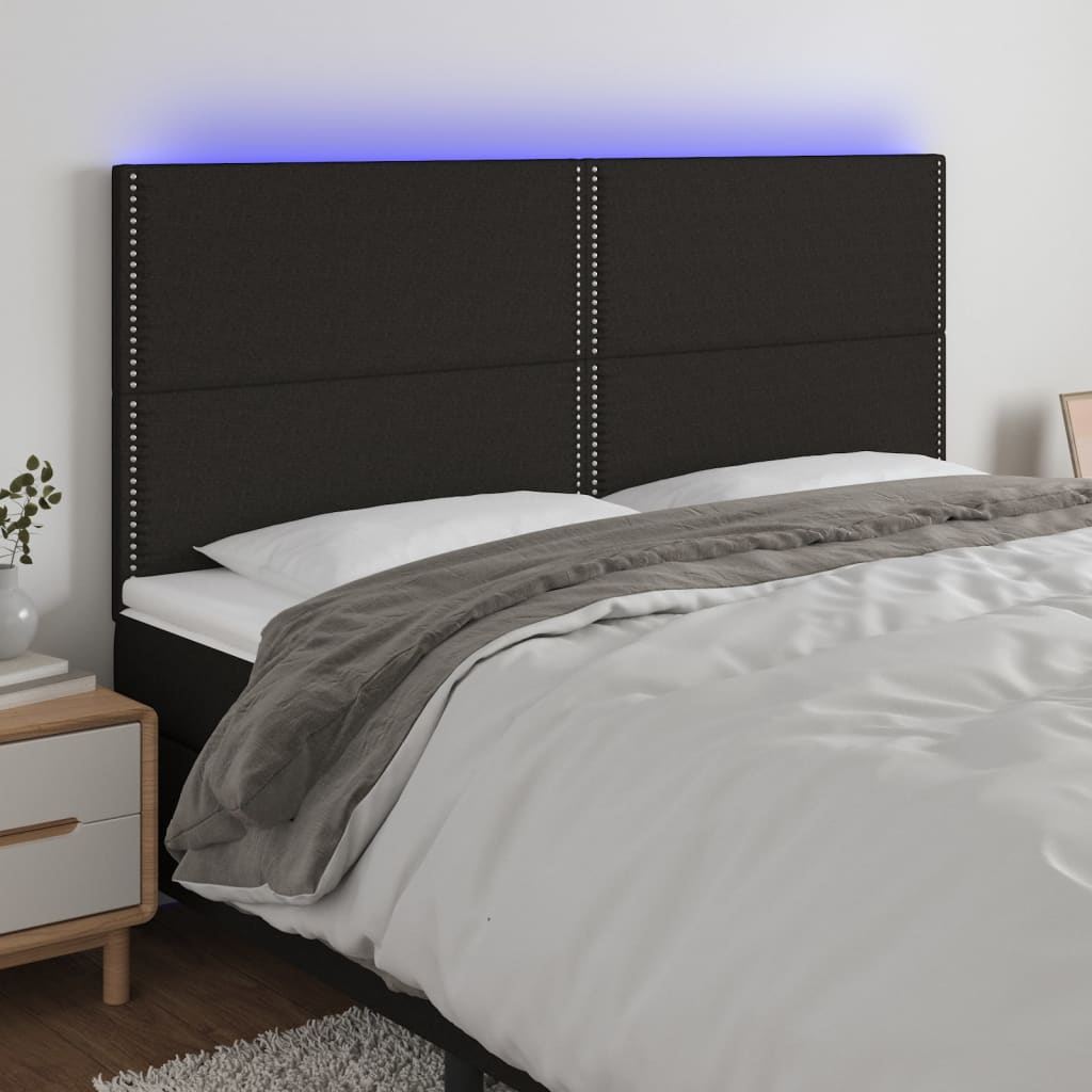 JUNG Vida LED Kopfteil Schwarz 180x5x118/128 cm Stoff